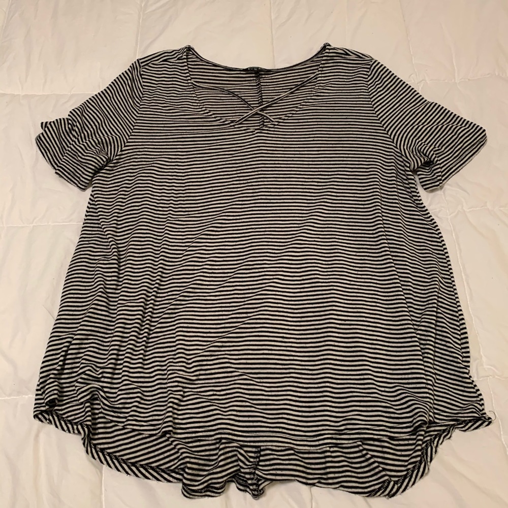 Black and White Striped Tee